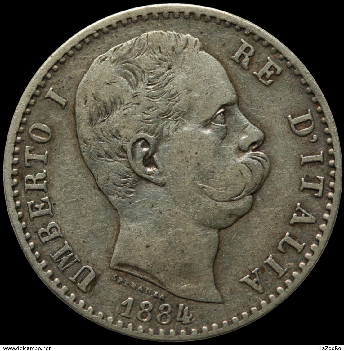 LaZooRo: Italy 2 Lire 1884 R VF / XF - Silver - 1878-1900 : Umberto I.