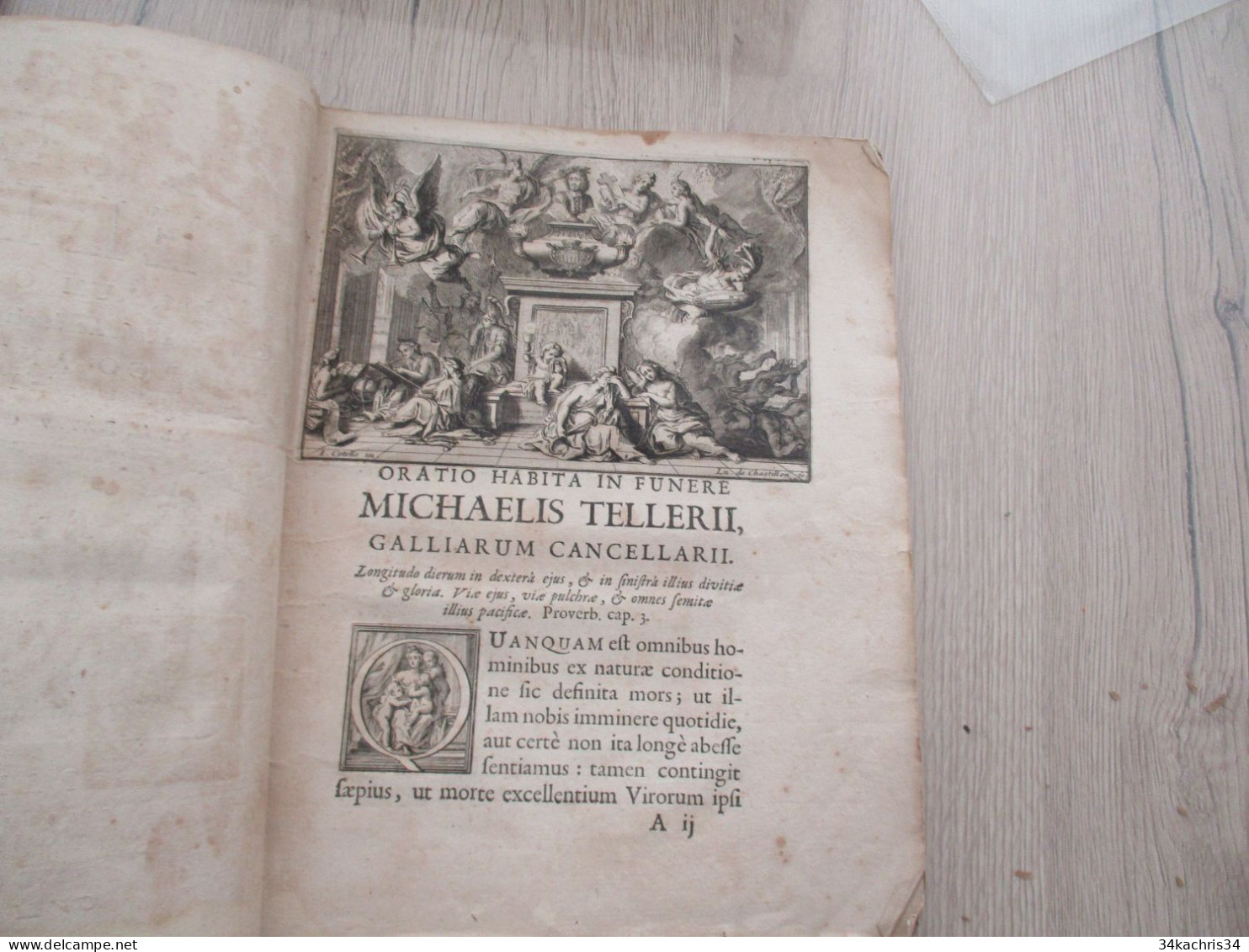 N7 Oratio In Recenti... Hersan 1686 Discours Lors Des Récentes Funérailles De Michel Tellerius, Chancelier Des Gaules - Tot De 18de Eeuw