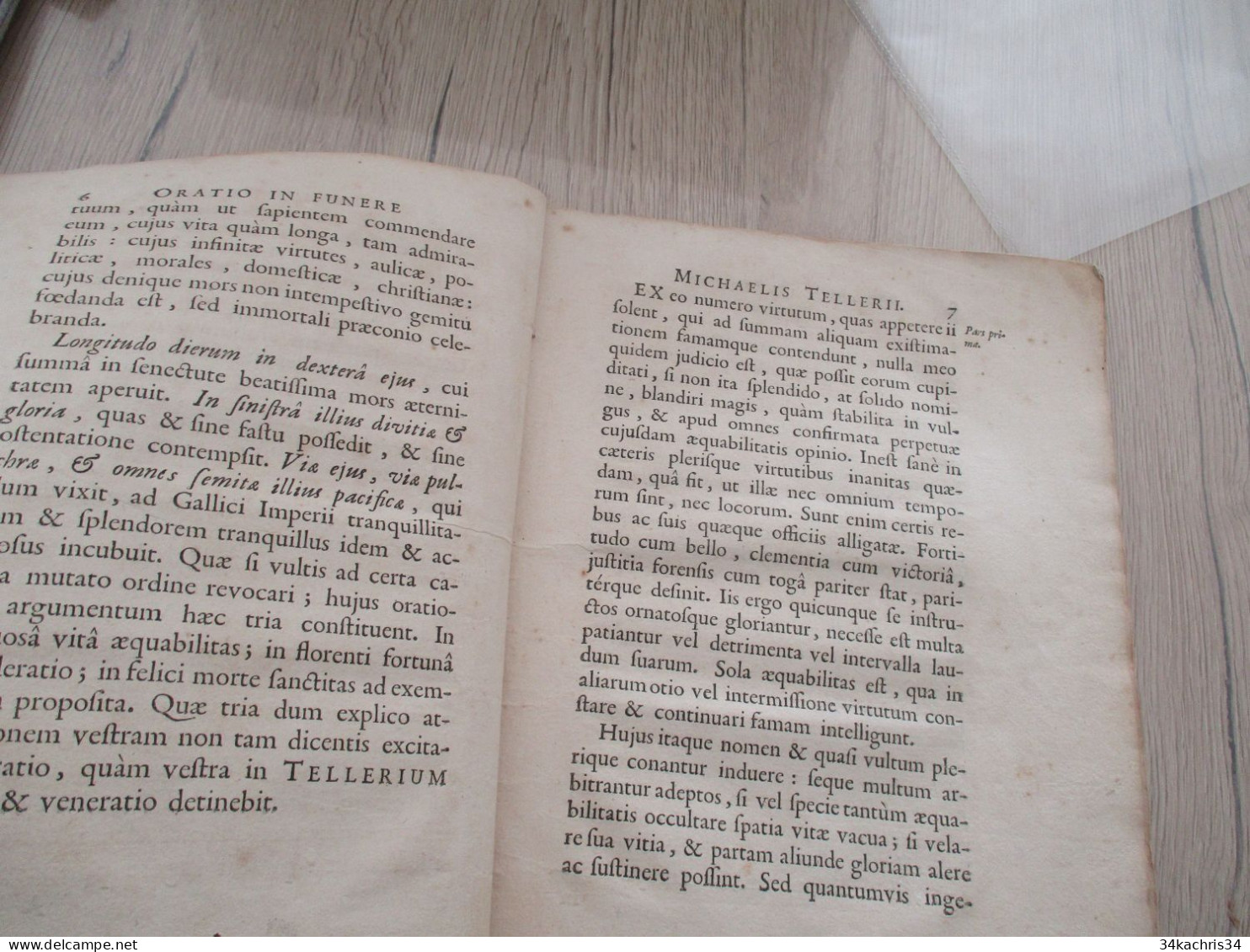 N7 Oratio In Recenti... Hersan 1686 Discours Lors Des Récentes Funérailles De Michel Tellerius, Chancelier Des Gaules - Antes De 18avo Siglo