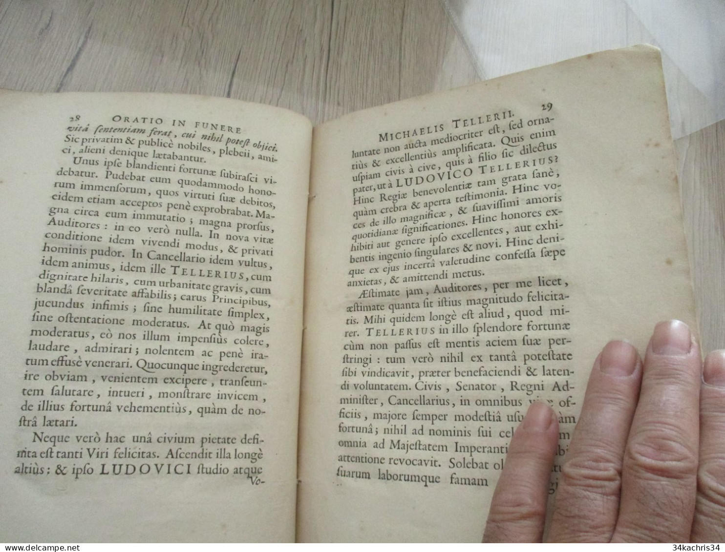 N7 Oratio in recenti... Hersan 1686 Discours lors des récentes funérailles de Michel Tellerius, chancelier des Gaules