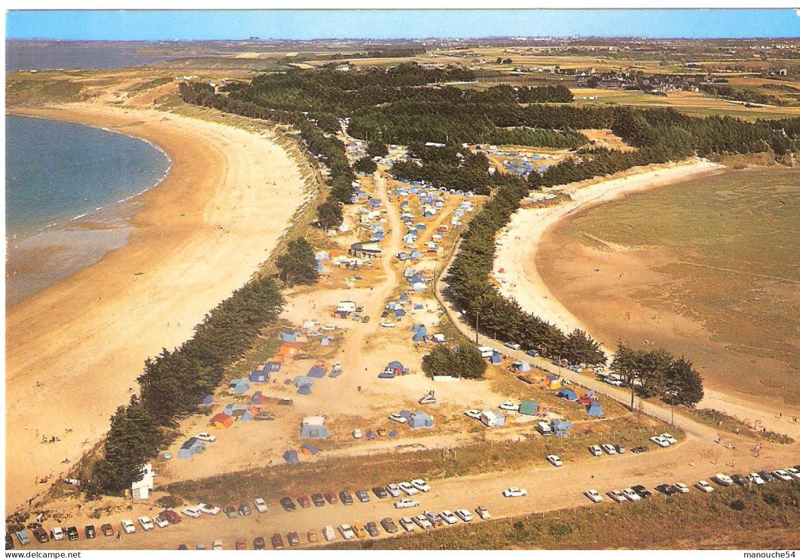 CPSM DE SAINT COULOMB VUE AERIENNE SUR LE CAMPING DES CHEVRETS à LA GUIMORAIS - Saint-Coulomb