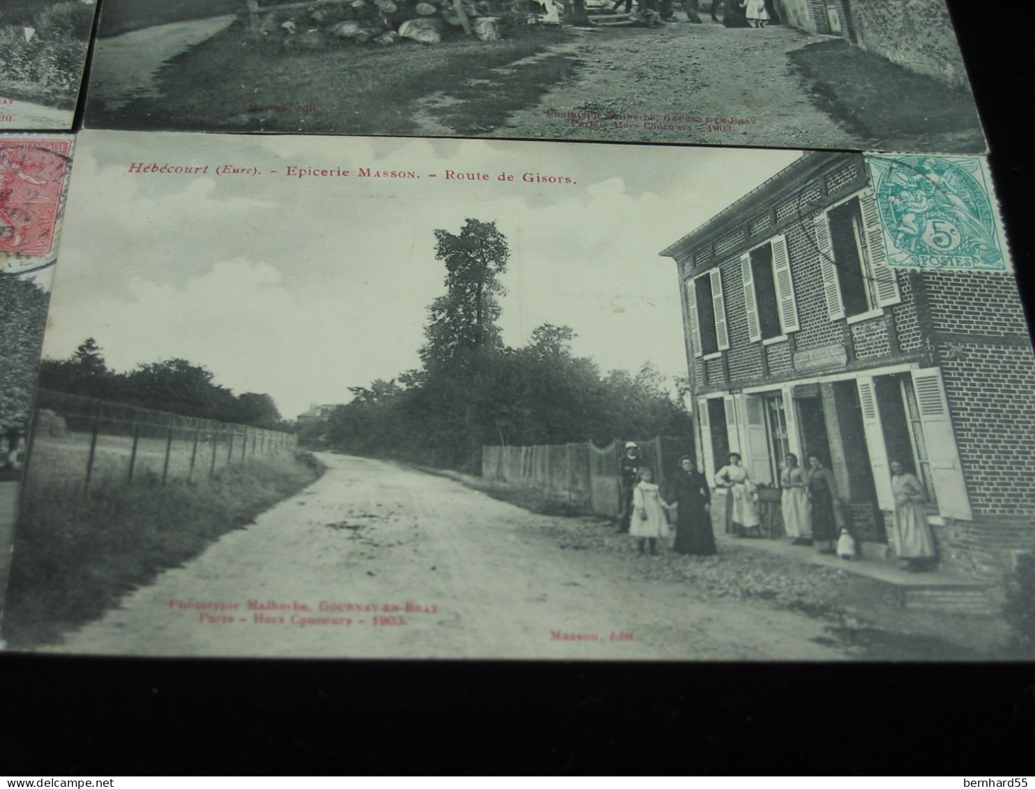 6 Cpa Hébécourt 2 X Le Moulin Et L'Eglise - Route De Gisors - Forge De M. Tournant - Le Calvaire - La Mairie Et La Place - Hébécourt