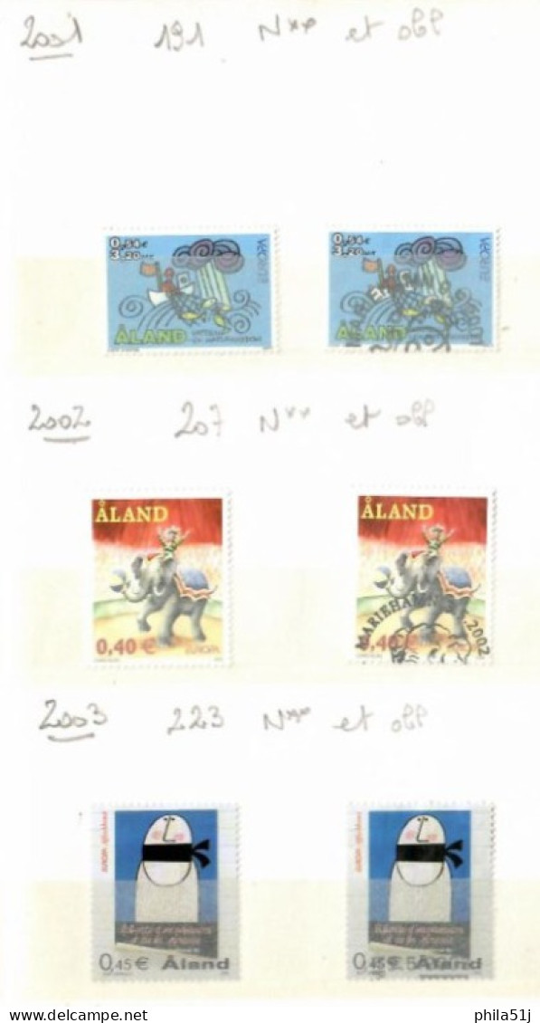EUROPA  ALAND  ---ANNEE 2001 à 2018 ---N** & OBL 1/3 DE COTE - Colecciones