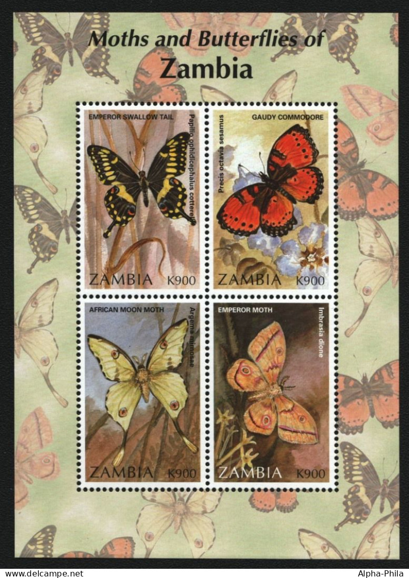Sambia 1997 - Mi-Nr. 709-712 ** - MNH - KLB - Schmetterlinge / Butterflies - Zambia (1965-...)