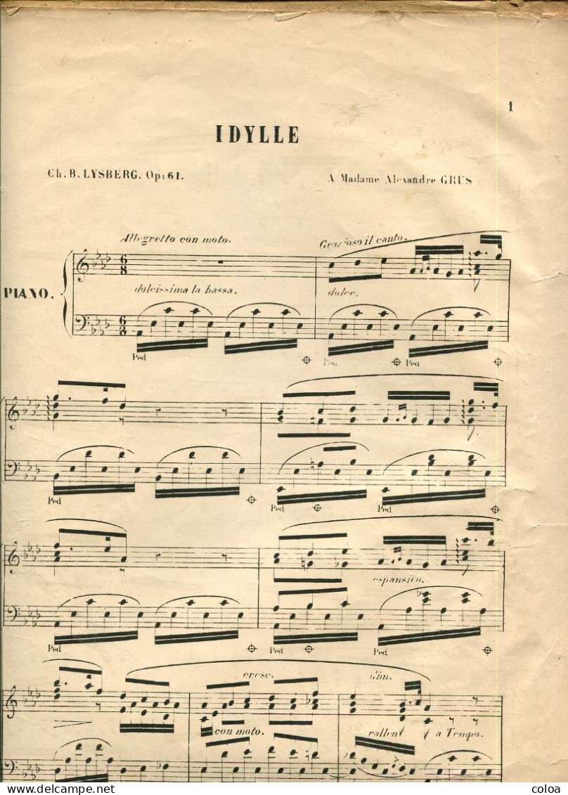 Partition Idylle Pour Le Piano Par Ch. BLYSBERG - G-I
