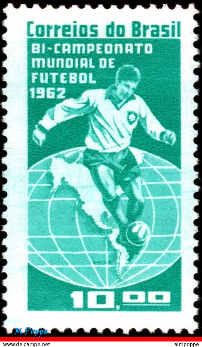 Ref. BR-949-FO BRAZIL 1963 - BRAZIL CHAMPION 1962,WORLD CUP CHAMPIONSHIP, SHEET MNH, FOOTBALL SOCCER 25V - 1962 – Chili