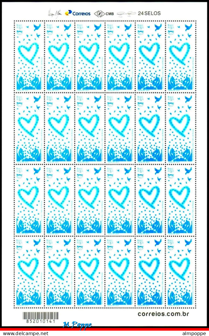 Ref. BR-3310-FO BRAZIL 2015 - UPAEP,FIGHT AGAINST HUMANTRAFFICKING,AMERICA ISSUE,SHEET MNH, HUMAN RIGHTS 24V Sc# 3310 - Blokken & Velletjes