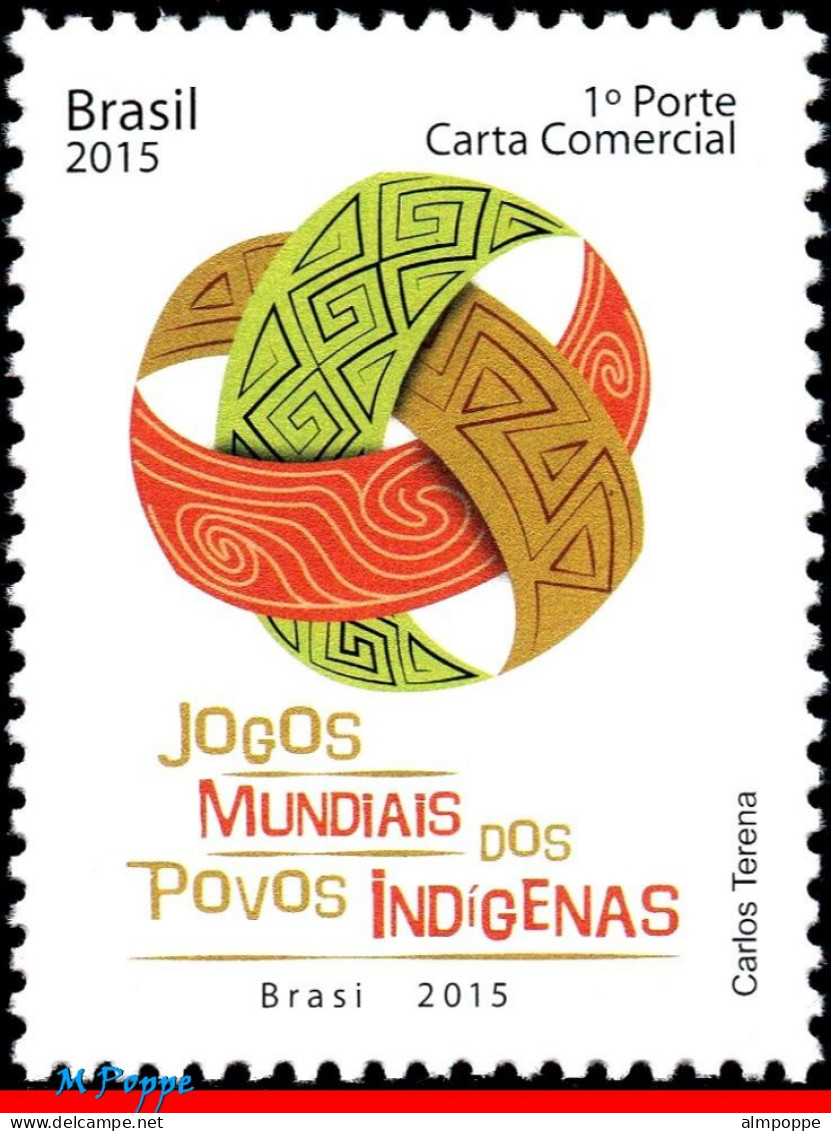 Ref. BR-3299-FO BRAZIL 2015 - WORLD GAMES OF INDIGENOUSPEOPLES, LOGO, SHEET MNH, SPORTS 30V Sc# 3299 - Blocks & Sheetlets