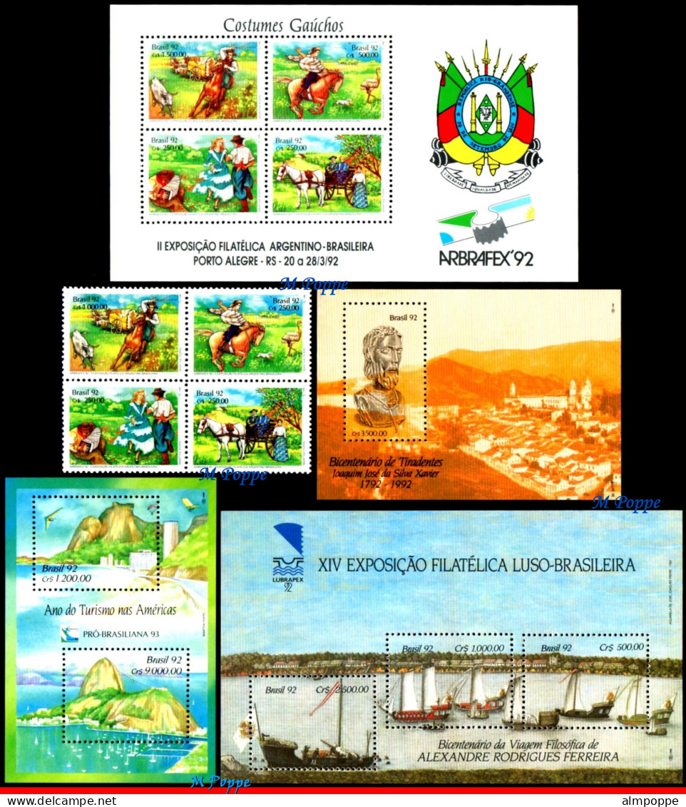 Ref. BR-Y1992 BRAZIL 1992 - ALL STAMPS ISSUED, FULLYEAR, SCOTT: 2347 TO 2397 + RA28, MNH, . 59V Sc# 2347~2397 - Volledig Jaar