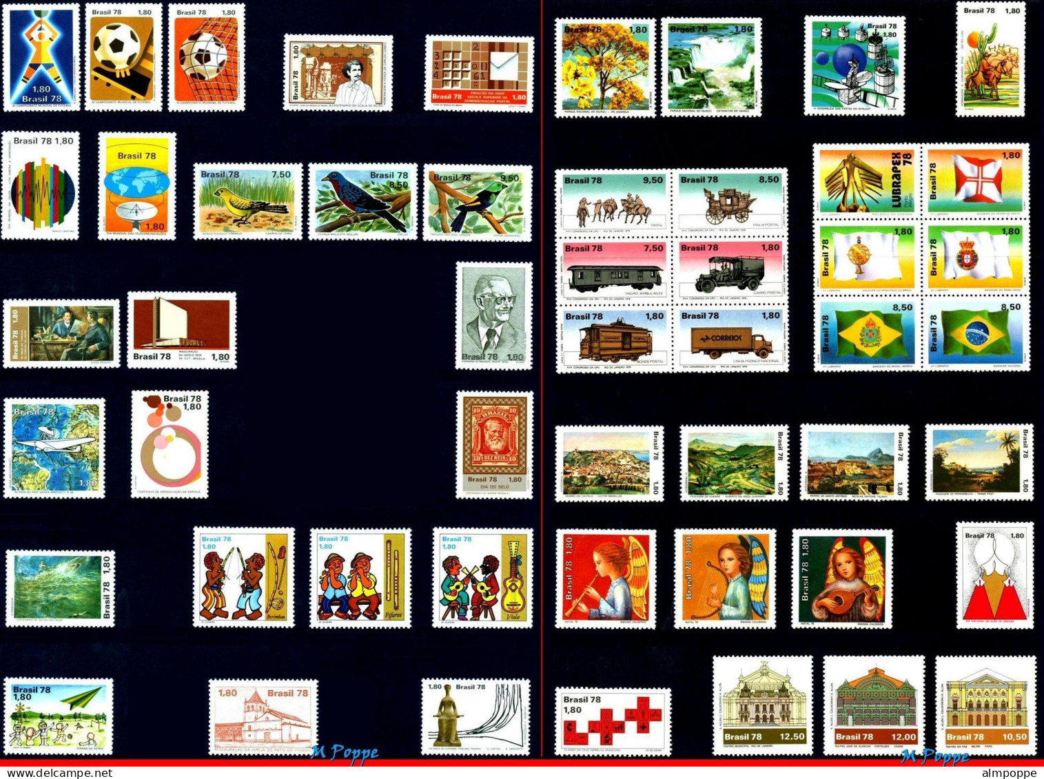 Ref. BR-Y1978-S BRAZIL 1978 - ALL COMMEMORATIVE STAMPSOF THE YEAR, ALL MNH VF, . 50V Sc# 1500~1600 - Full Years