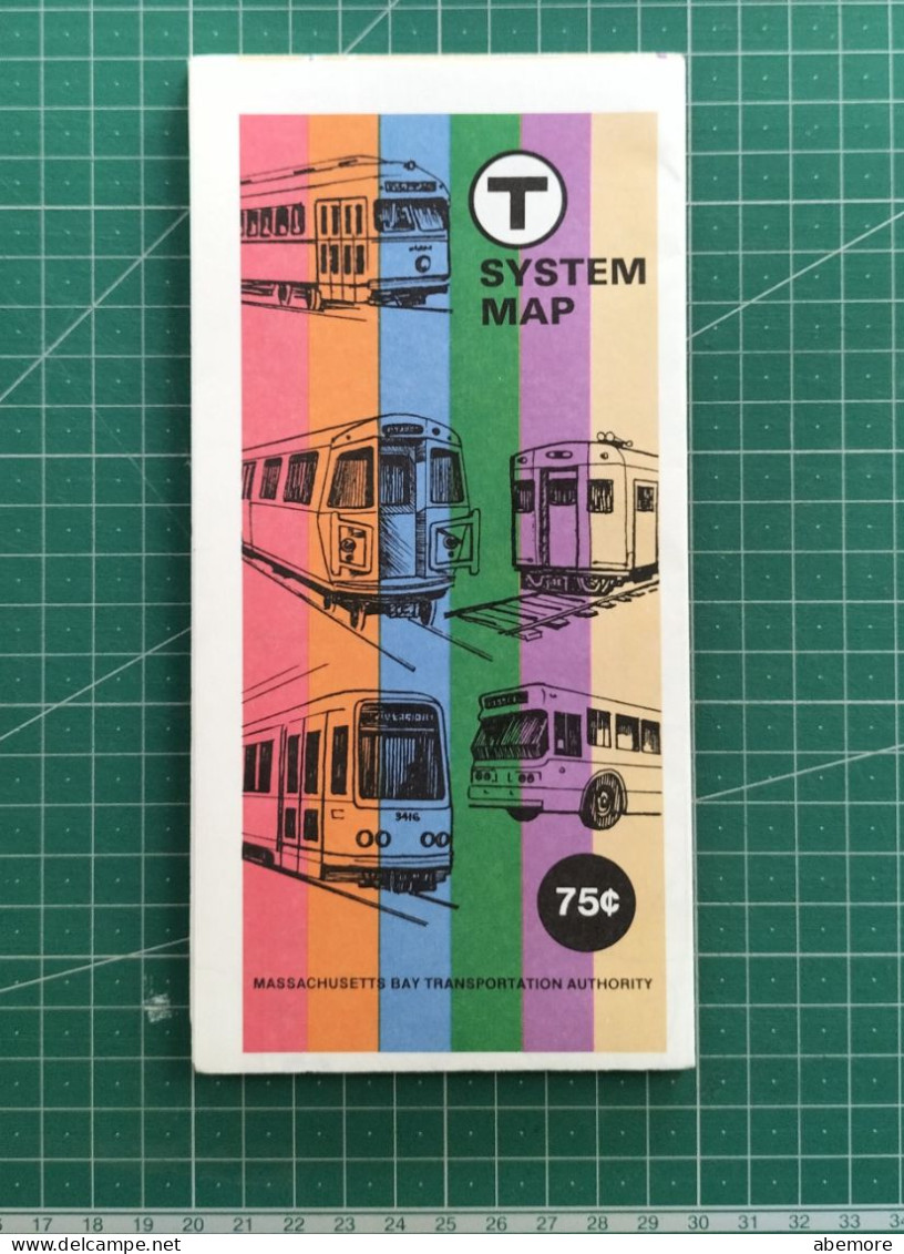 Boston MBTA Map 1982 Metro Bus Trolleys Map - Welt