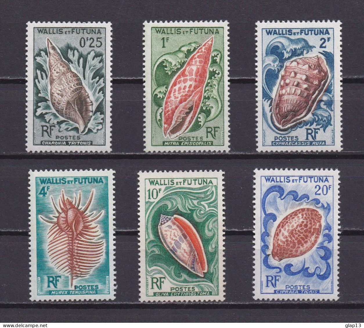 WALLIS ET FUTUNA 1962 TIMBRE N°162/67 NEUF AVEC CHARNIERE COQUILLAGES - Unused Stamps
