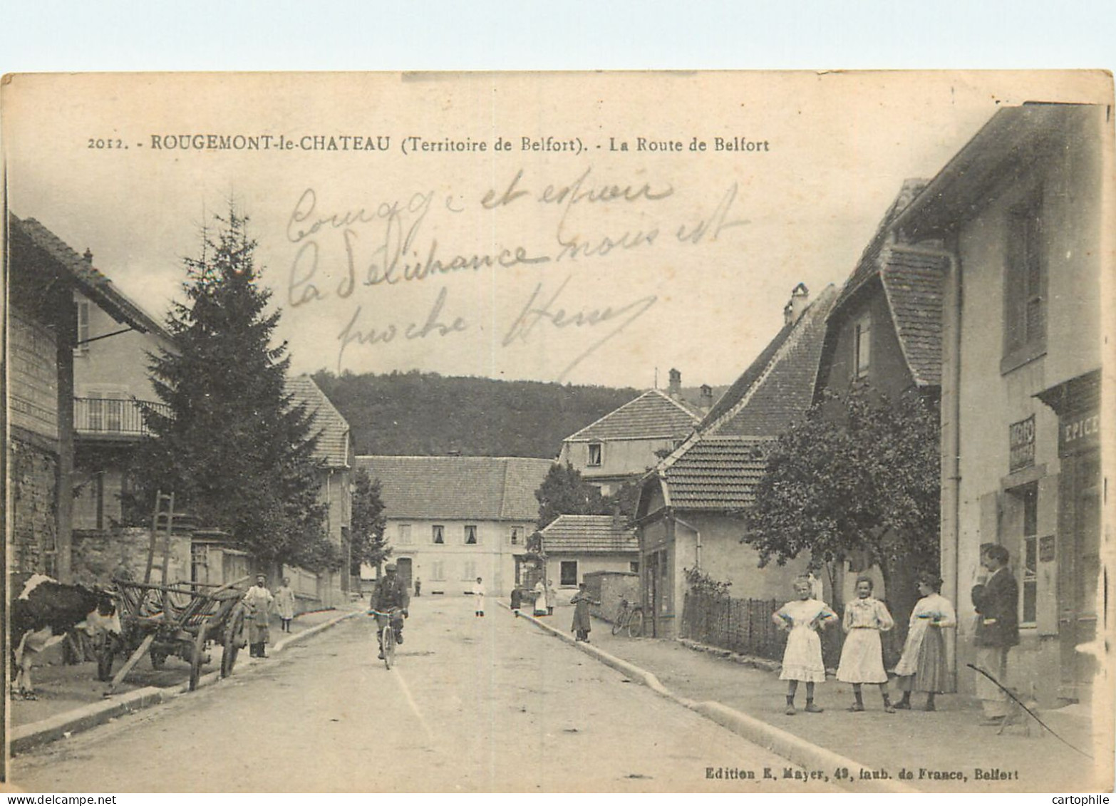 90 - ROUGEMONT LE CHATEAU - Route De Belfort - Animée 1918 - Rougemont-le-Château