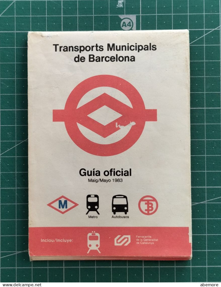 Barcelone TMB Plan Guía Oficial Transports Municipals De Barcelona 1983 - Europe