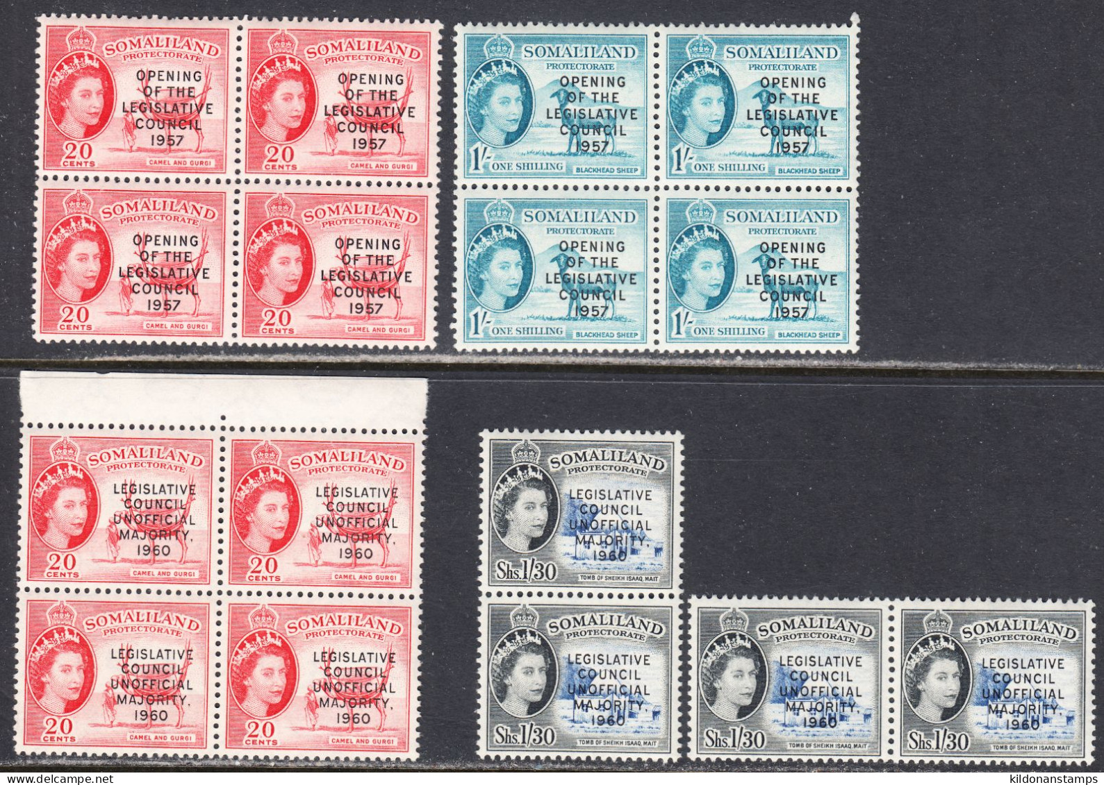 Somaliland 1957,60 Mint No Hinge, Some Blocks, Sc# 140-143, SG 149-152, Yt 131-134 - Somaliland (Protettorato ...-1959)