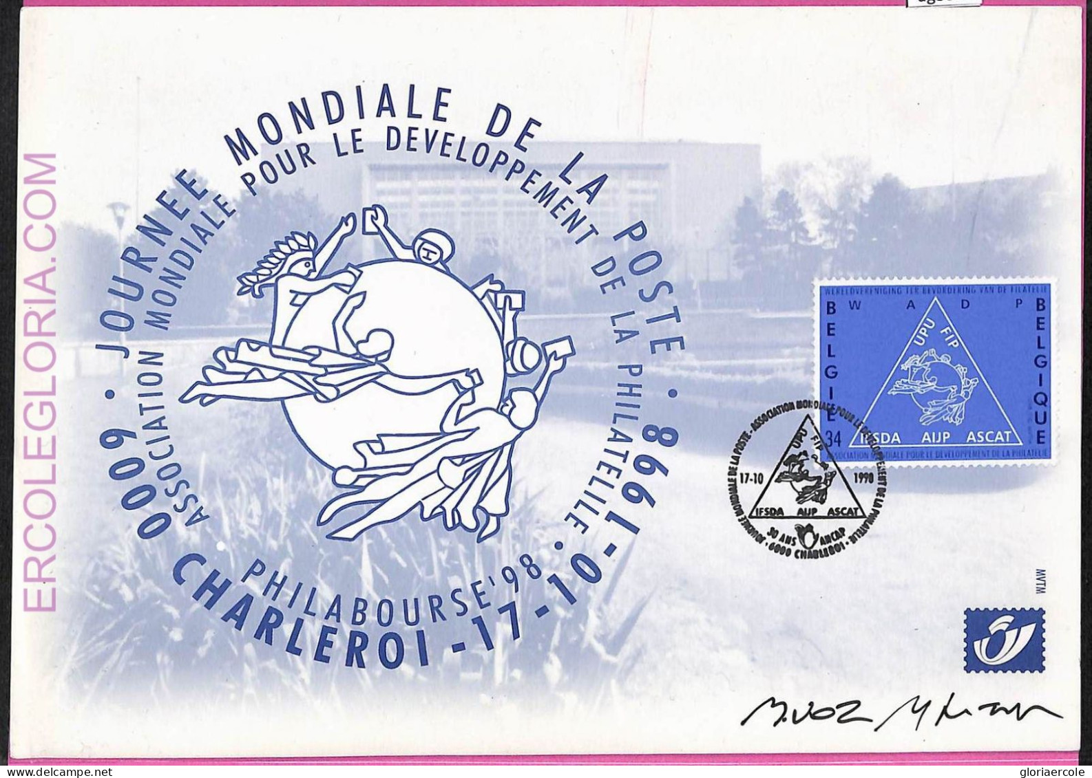 Ag3305 - BELGIUM  - POSTAL HISTORY -  Maximum Card  - 1998  UPU - Other & Unclassified