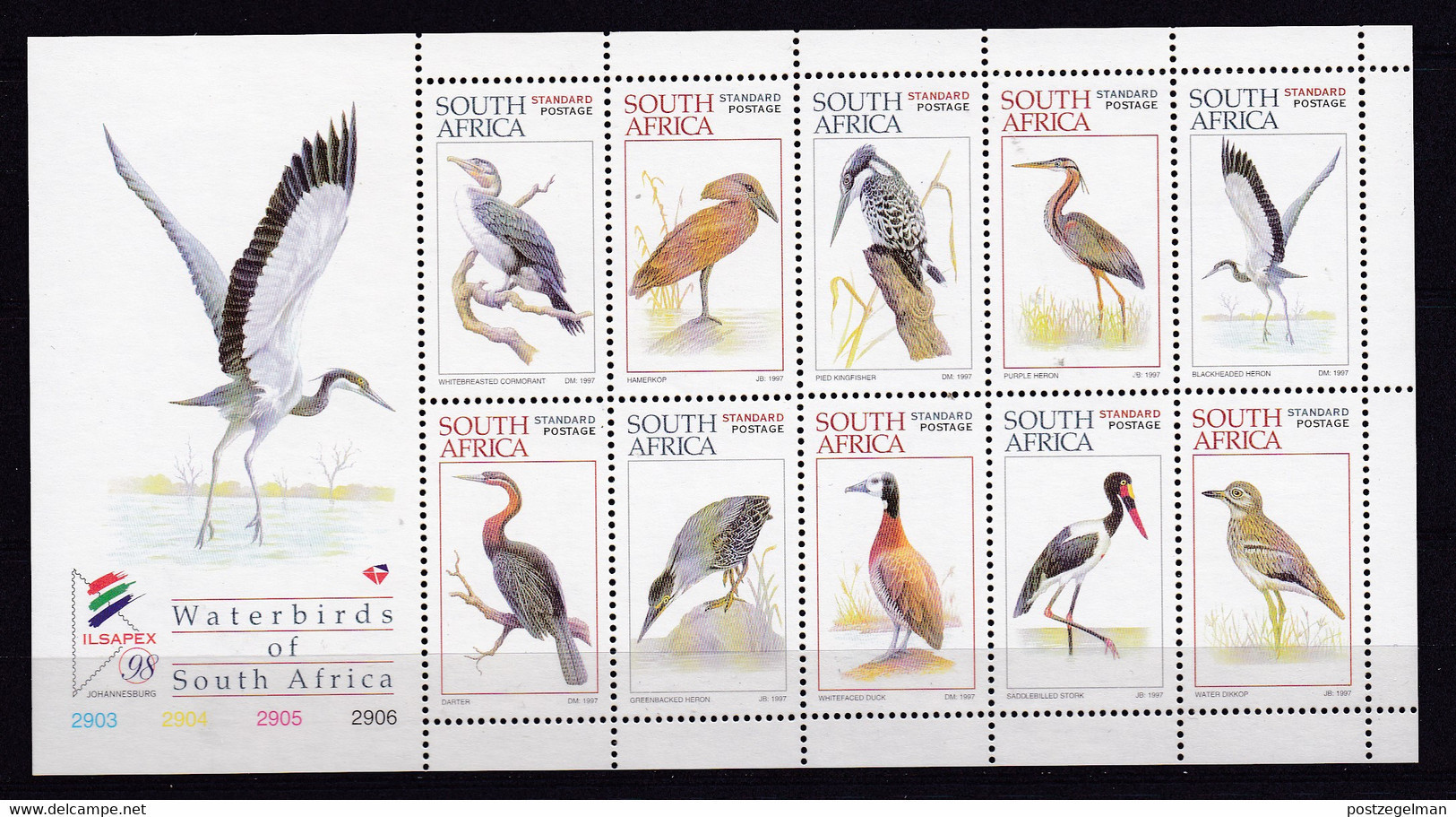 RSA, 1997, MNH Stamp(s) On Full Sheet , Water Birds, SACCnr(s).  1043,  Scannr. F3837 - Ongebruikt