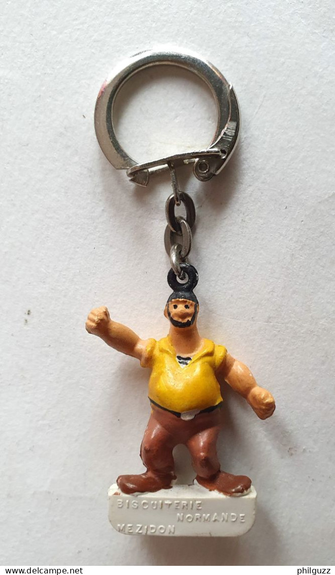 PORTE CLES Publicitaire BISCUITERIE MEZIDON FIGURINE POPEYE - JIM 60's BRUTUS - Other & Unclassified