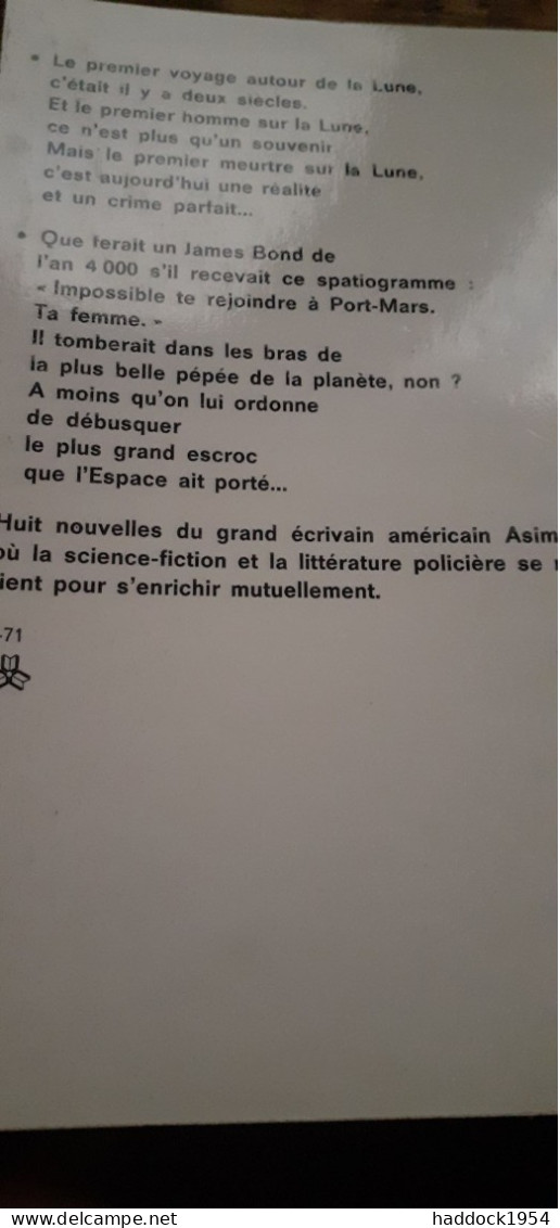 Histoires Mystérieuses Tome 1 ISAAC ASIMOV éditions Denoël 1971 - Présence Du Futur