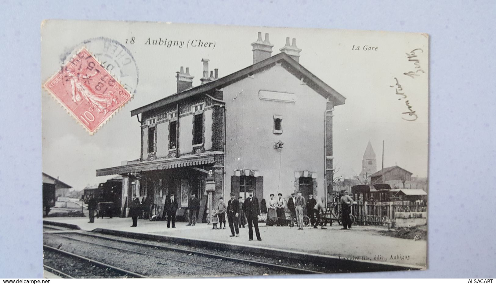 Aubigny-ville , La Gare , Carte Glacée - Aubigny Sur Nere
