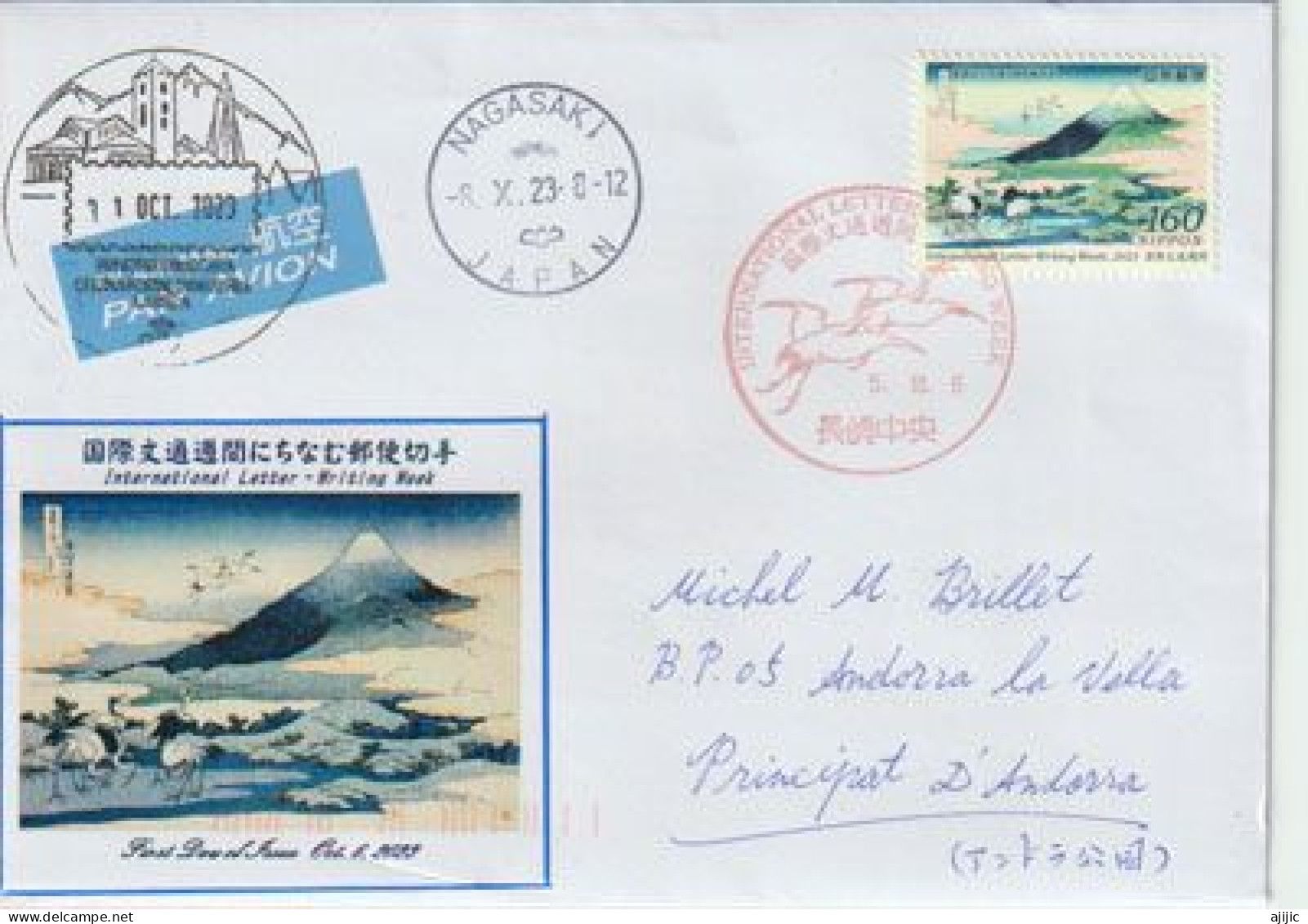 International Letter Writting Week 2023, LETTER Tokyo Sent To Andorra. (Observation Du Mont Fuji à Oshino Hakkai) - Covers & Documents