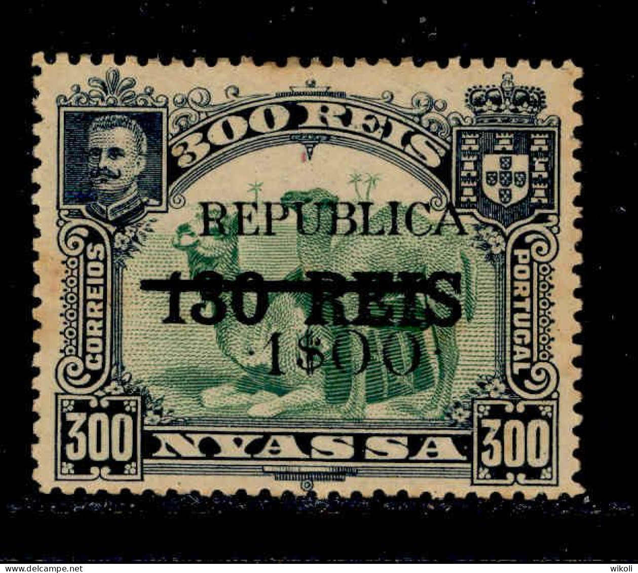 ! ! Nyassa - 1918 King Carlos Local Republica 1$00 - Af. 81 - MH - Nyasaland