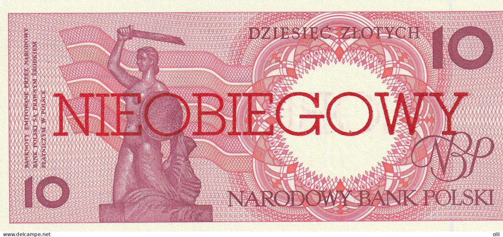 POLAND 1990 10 ZLOTYCH NIEOBIEGOWY  1990 P-167 UNC - Pologne