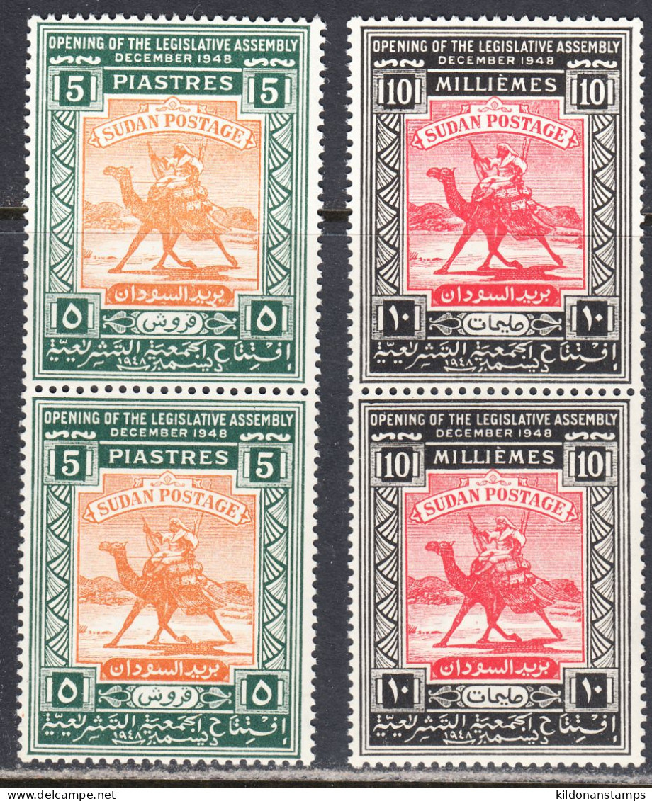 Sudan 1948 Leg. Assembly, Mint No Hinge, Pairs, Sc# 96-97, SG 113-114 - Sudan (...-1951)