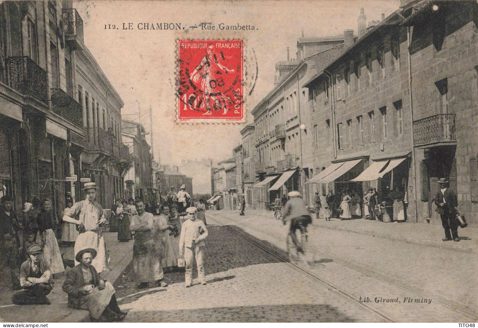 CP-EUROPE-France - 42 LOIRE - LE CHAMBON,  Rue Gambetta - Le Chambon Feugerolles