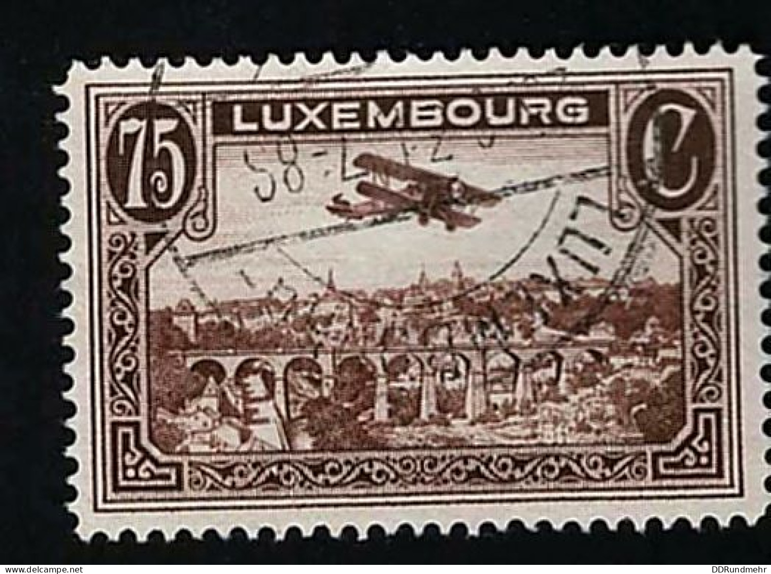 1931 Biplane  Michel LU 234 Stamp Number LU C2 Yvert Et Tellier LU PA2 Stanley Gibbons LU 297 Used - Oblitérés