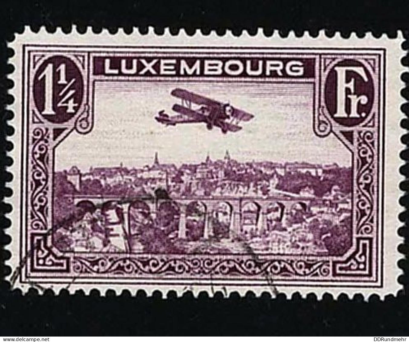 1931 Biplane  Michel LU 236 Stamp Number LU C4 Yvert Et Tellier LU PA4 Stanley Gibbons LU 299 Used - Gebruikt