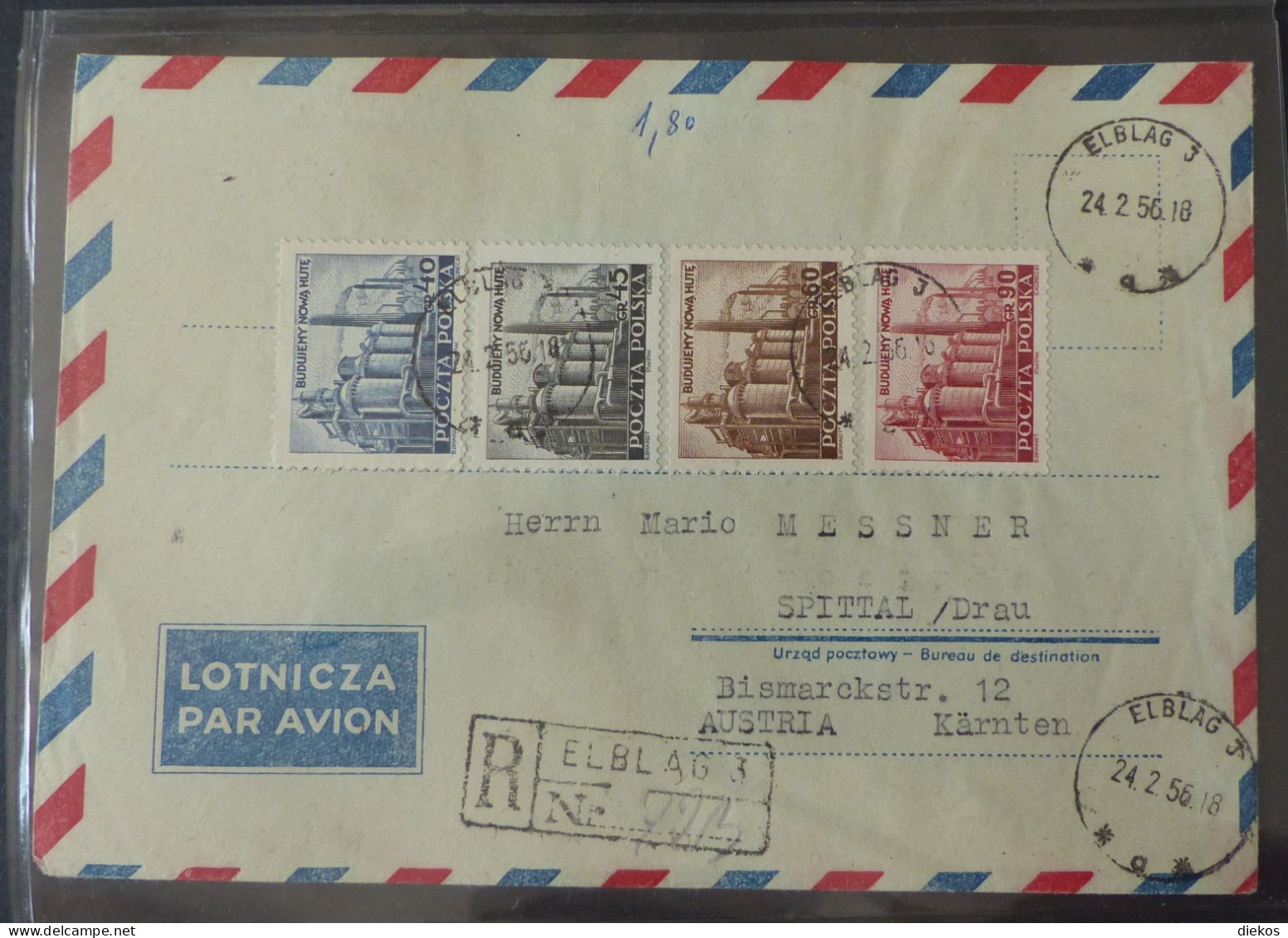 Polska Air Letter 1956   #cover5660 - Vliegtuigen