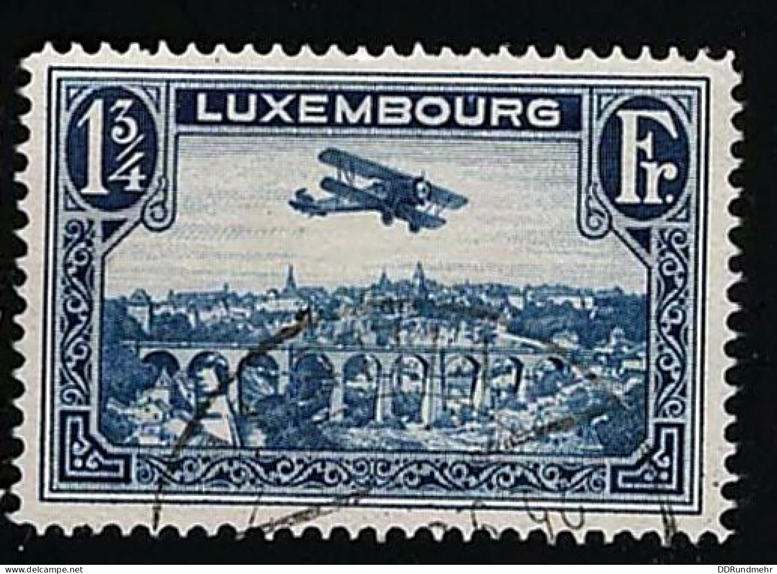 1931 Biplane Michel LU 237 Stamp Number LU C5 Yvert Et Tellier LU PA5 Stanley Gibbons LU 300 Used - Gebruikt