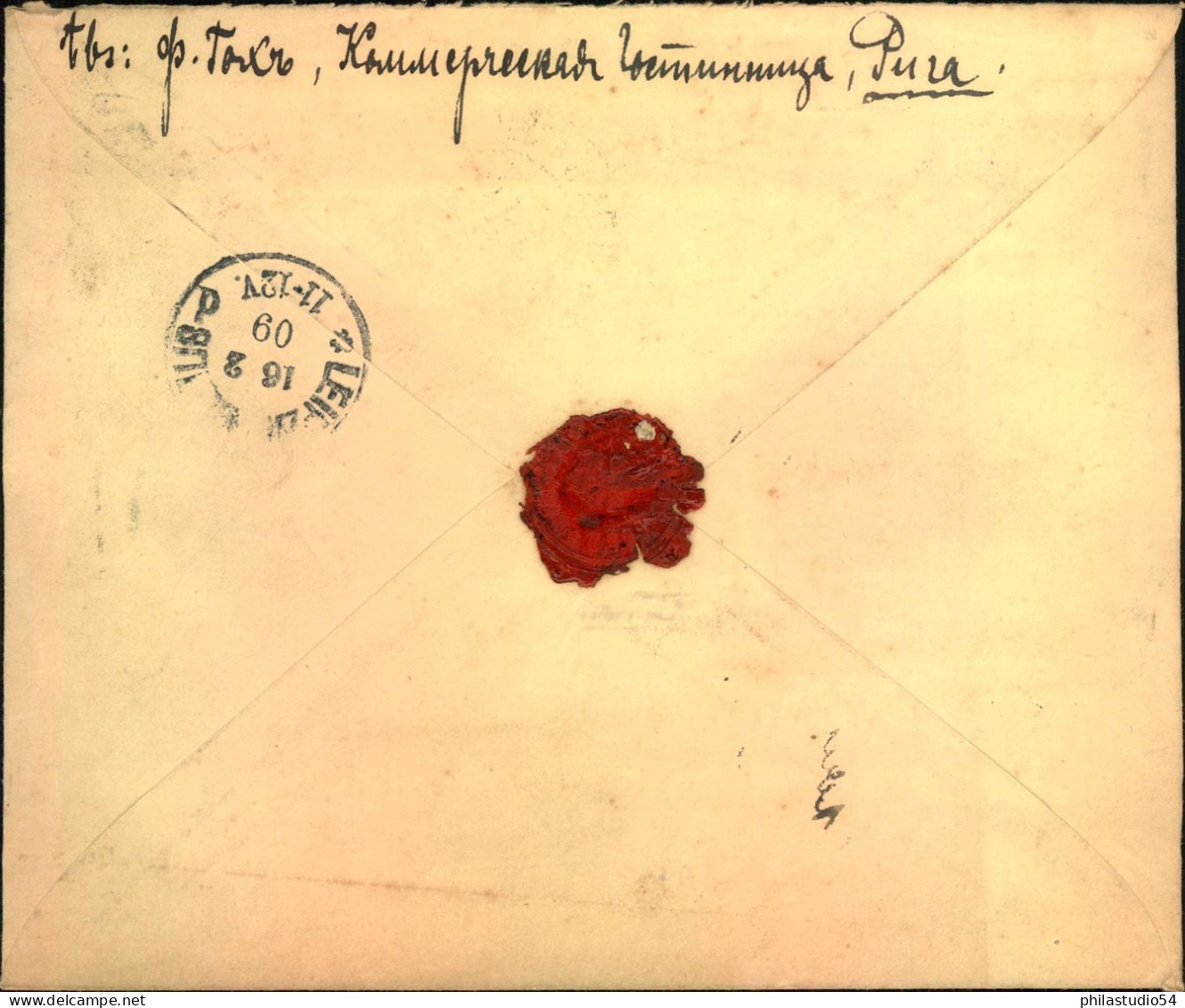 1909, Registered Letter From RIGA STATIO ToLeipzig - Lettland