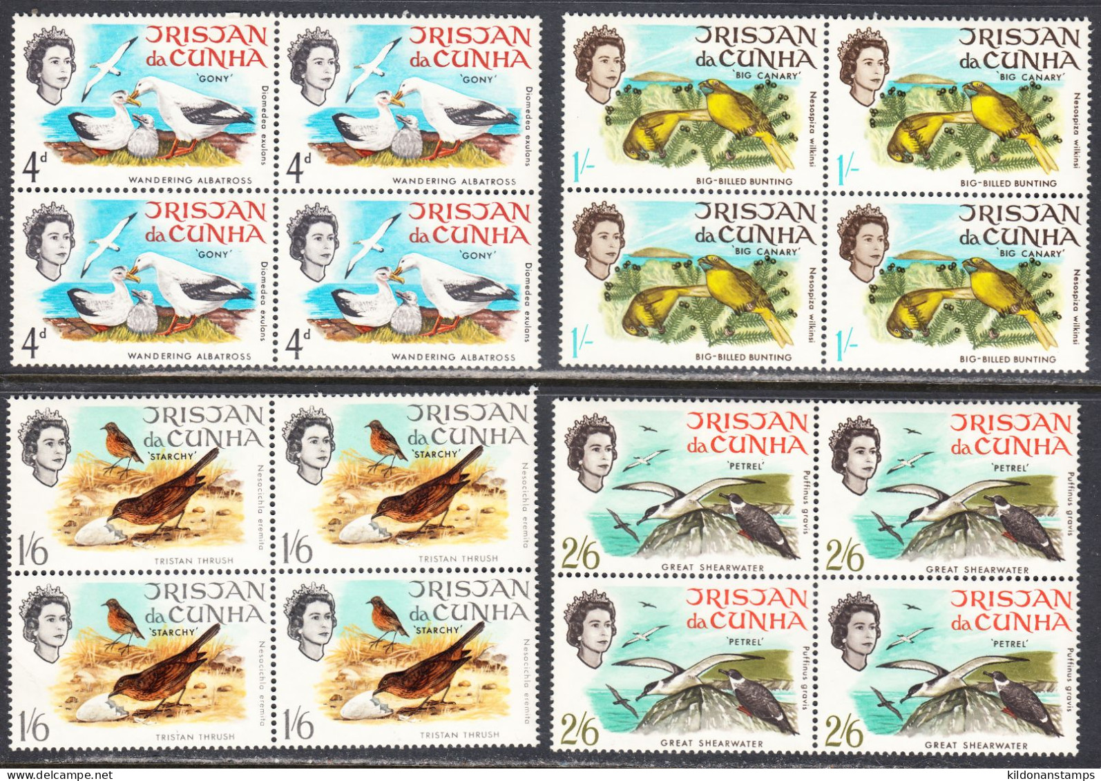Tristan Da Cunha 1968 Mint No Hinge, Blocks, Sc# 116-119, SG 113-116 - Tristan Da Cunha