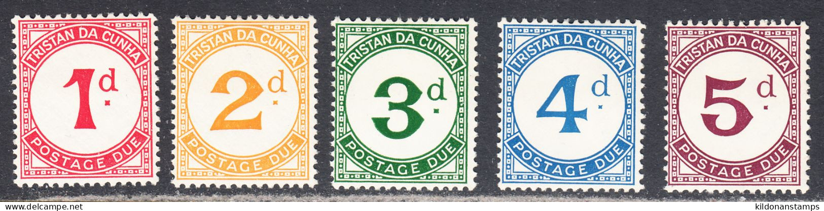 Tristan Da Cunha 1957 Postage Due, Mint No Hinge, Block, Sc# J1-J5, SG D1-D5 - Tristan Da Cunha