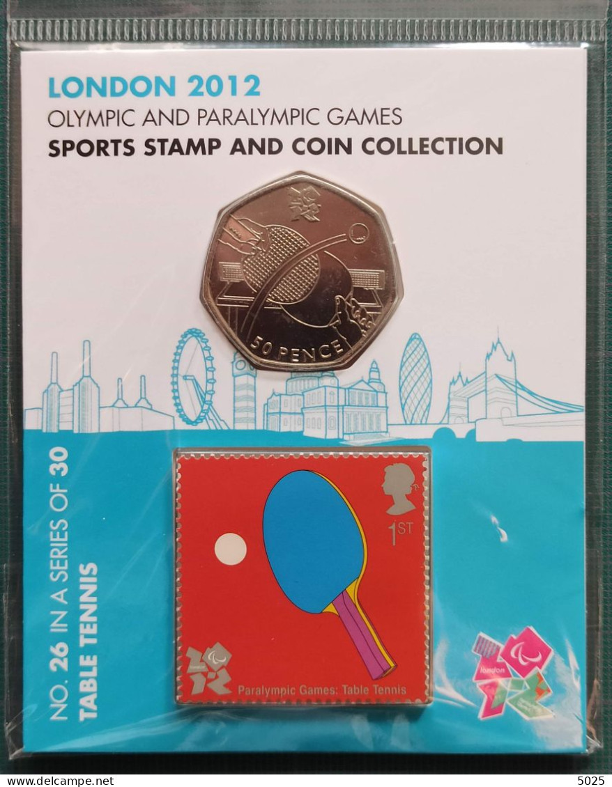 2012 - GRANDE BRETAGNE - JO Londres Pièce 50 Pence - Tennis Table Tischtennis EGT - Colecciones