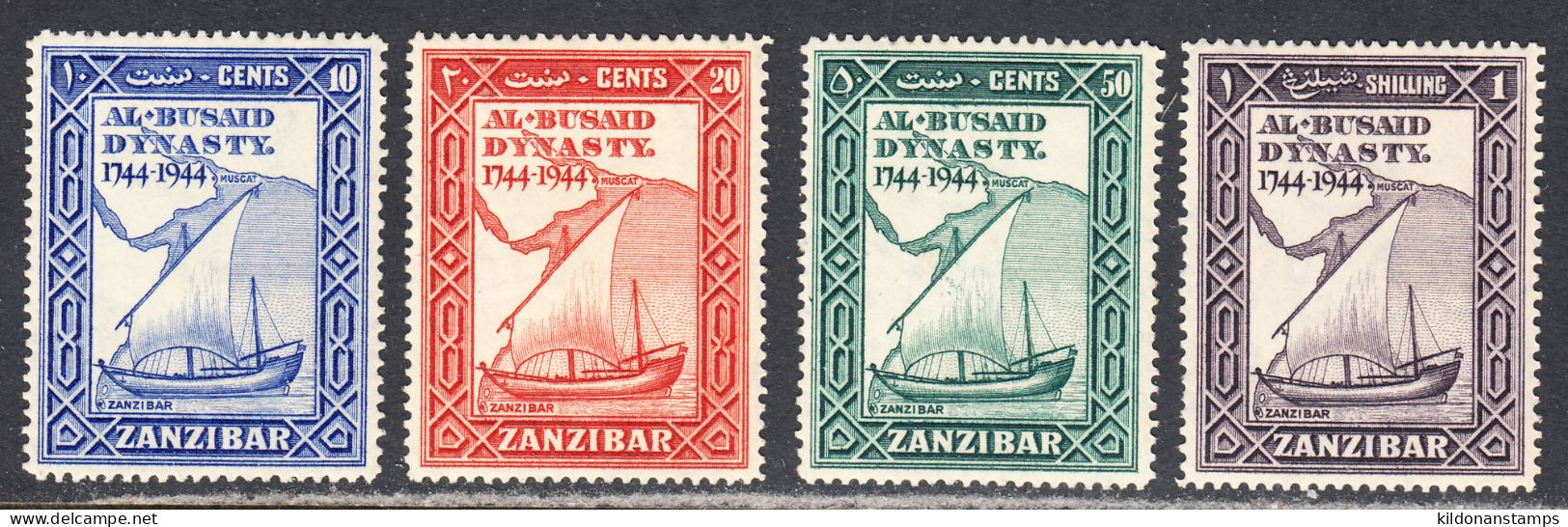 Zanzibar 1944 Mint Mounted, Sc# 218-221, SG 327-330 - Zanzibar (...-1963)