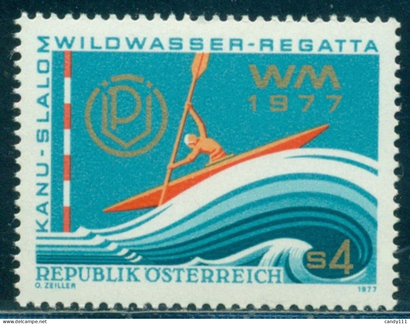 1977 White Water Canoe Slalom, Spittal,Single Kayak,Wave,Austria,Mi.1555,MNH - Canoë