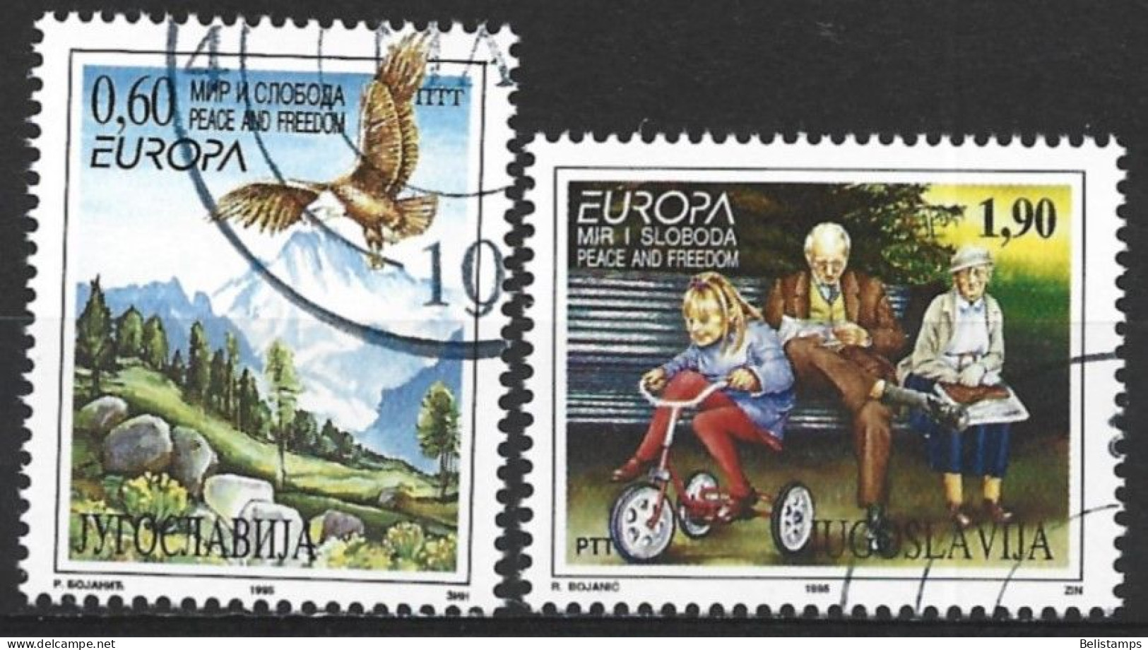 Yugoslovia 1995. Scott #2293-4 (U) Europa  *Complete Issues* - Oblitérés