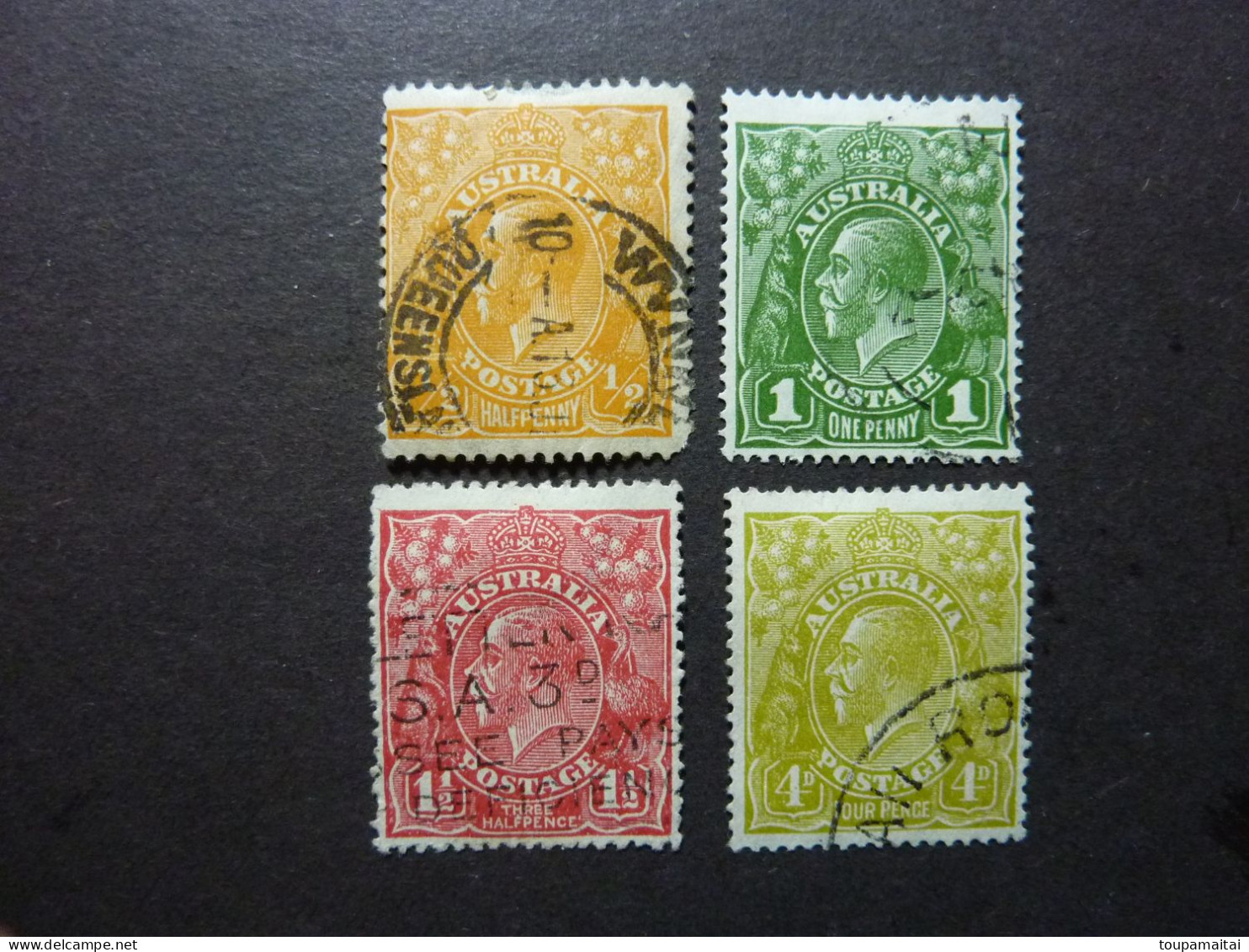 AUSTRALIE, Année 1926-28, YT N° 50A - 51B - 52B - 55B, Oblitérés (cote 45 EUR) - Used Stamps