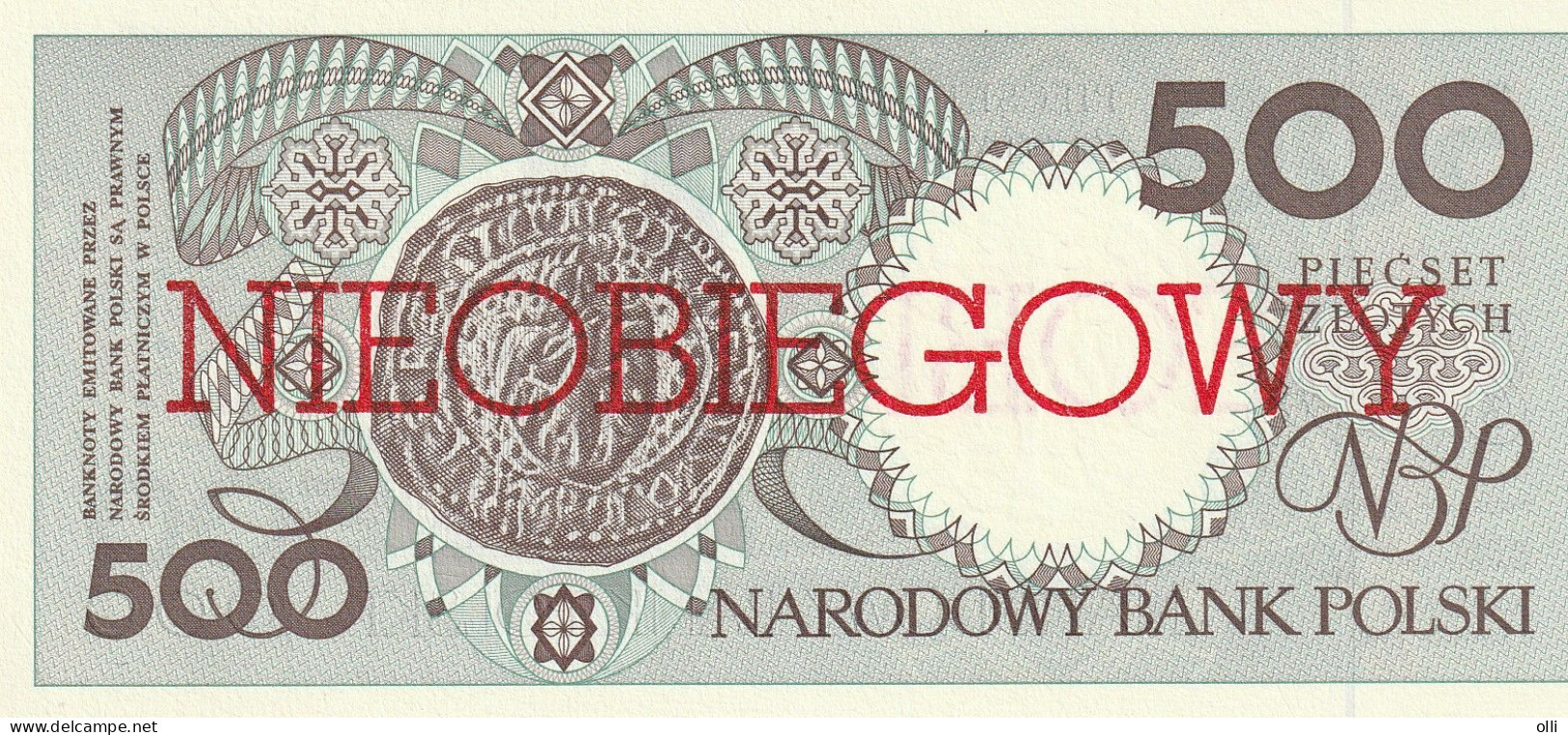 POLAND 500 ZLOTYCH NIEOBIEGOWY  1990 P-172 UNC - Pologne