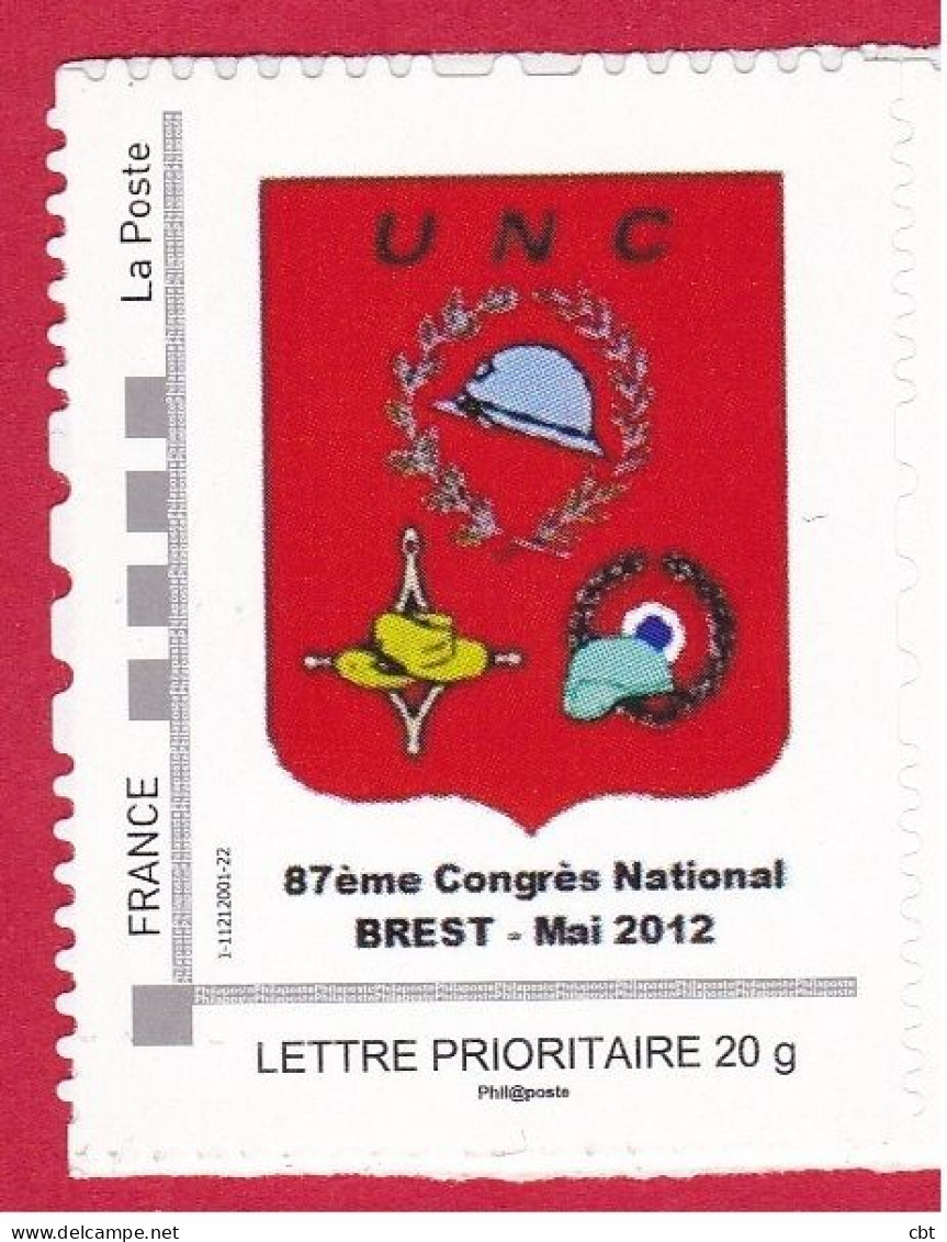 5772 TPAM – Timbre Personalisé Neuf, Thème Anciens Combattants, UNC, 87ème Congrès National Brest Mai 2012 (5772) - Nuovi