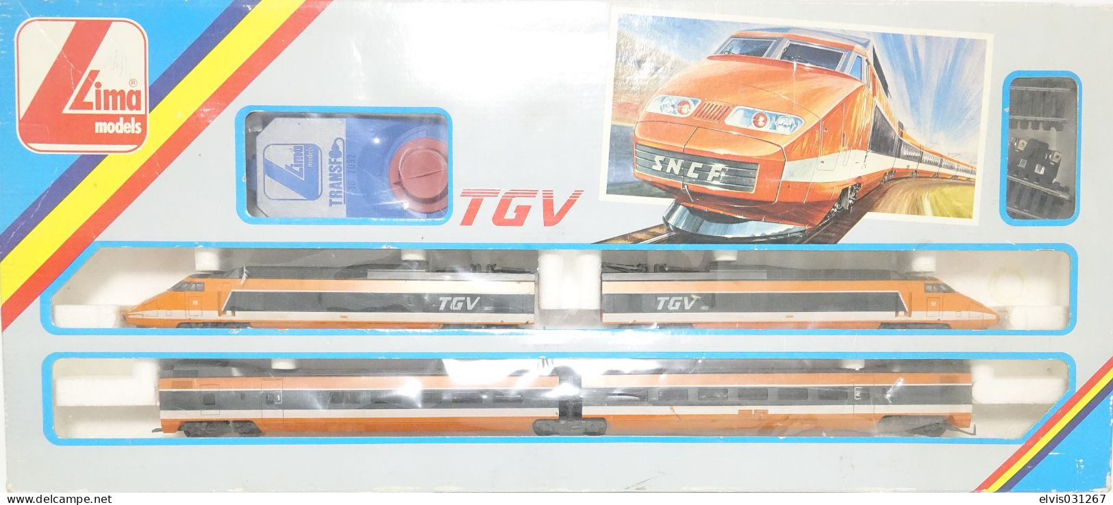 Lima Model Trains - Locomotive + Wagon Train Set : TGV With 2 Wagons Ref. 104408 - ULTRA RARE - HO - *** - Locomotives