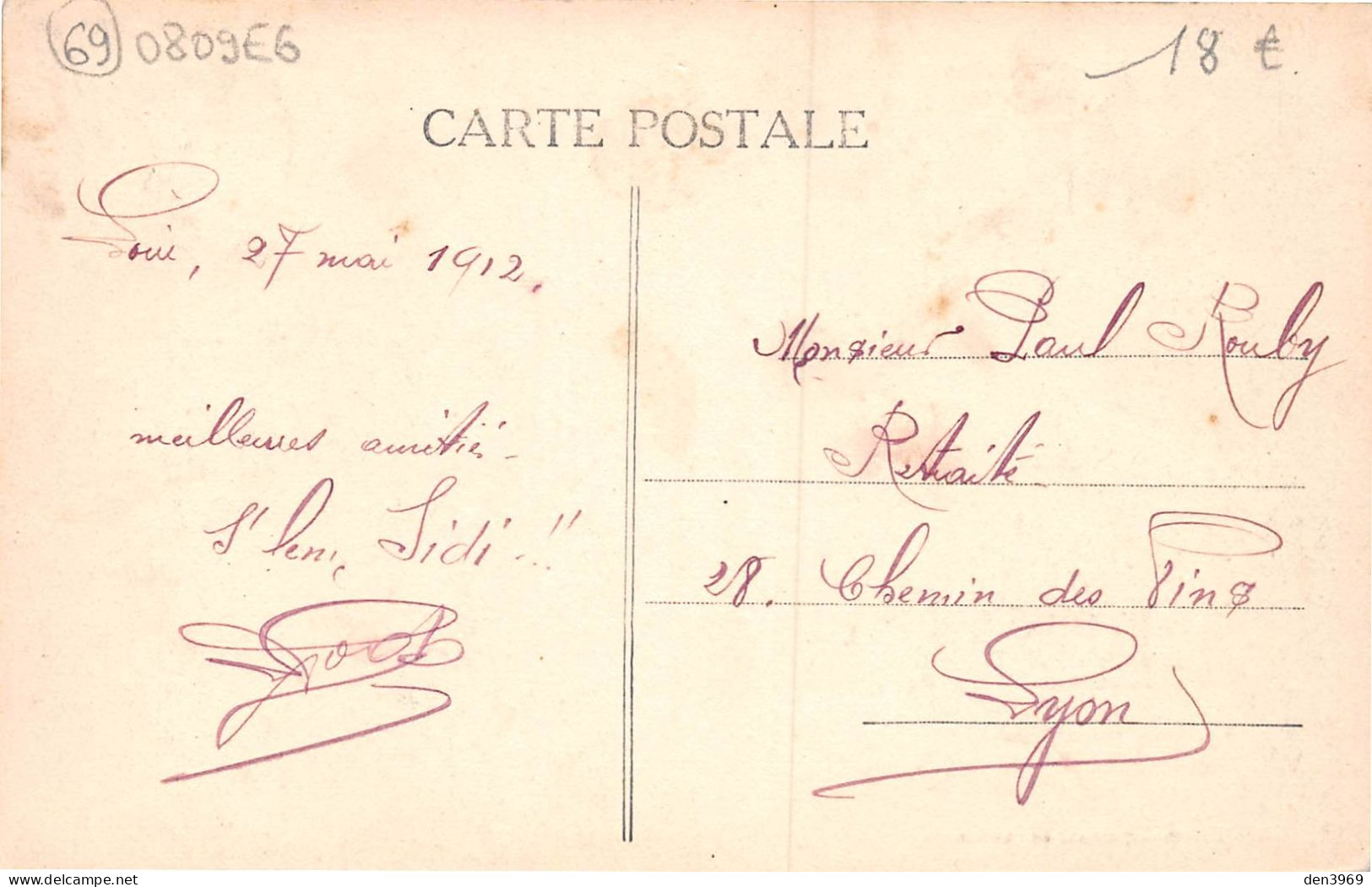 LOIRE (Rhône) - Les Ecoles - Voyagé 1912 (2 Scans) Paul Rouby, 28 Chemin Des Pins à Lyon - Loire Sur Rhone