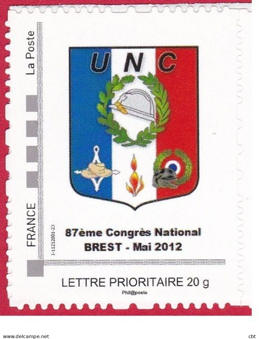 5774 TPAM – Timbre Personalisé Neuf, Thème Anciens Combattants, UNC, 87ème Congrès National Brest Mai 2012 (5774) - Nuevos