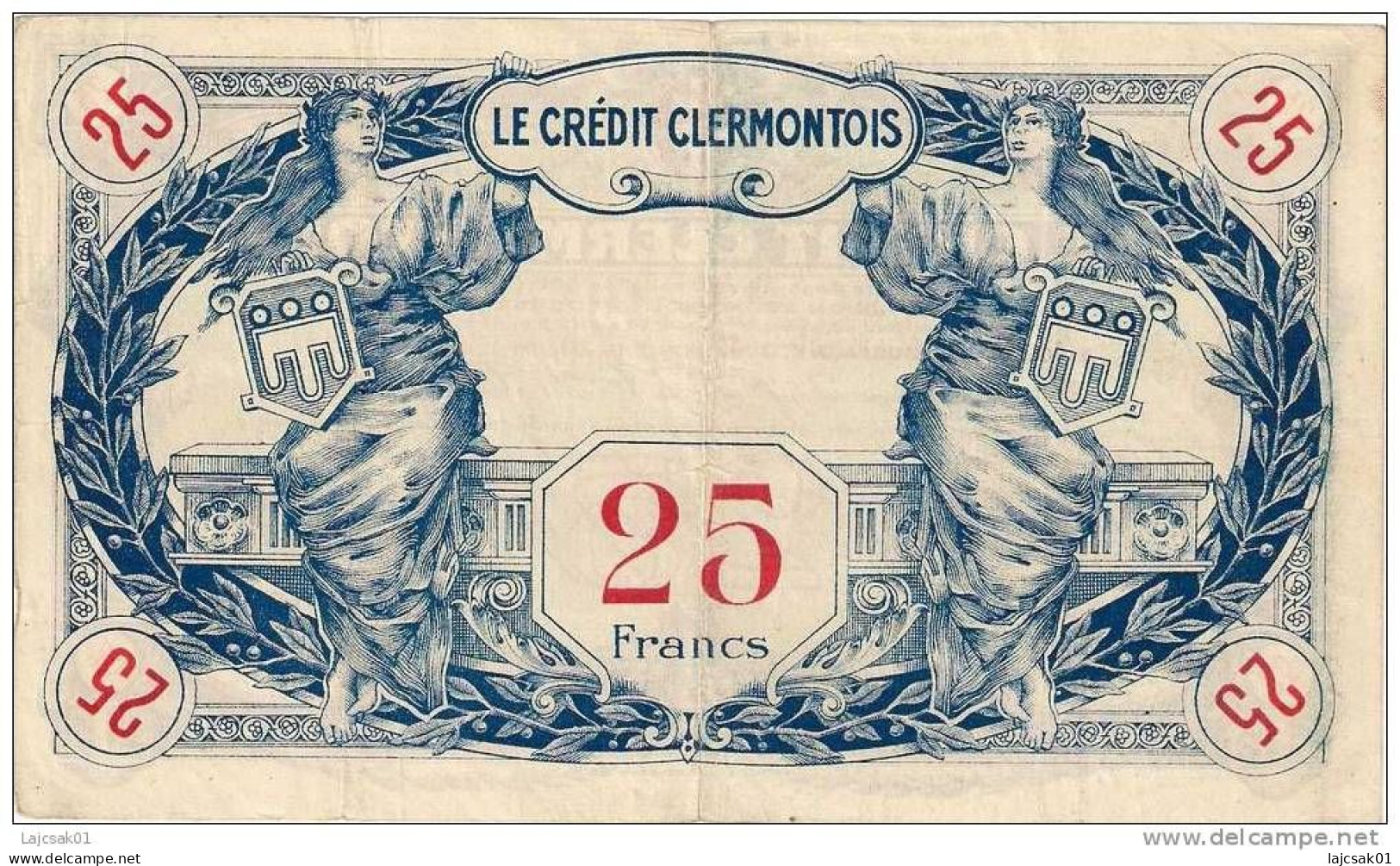 Le Crédit Clermontois 25 Francs Bon 1922. - Bons & Nécessité