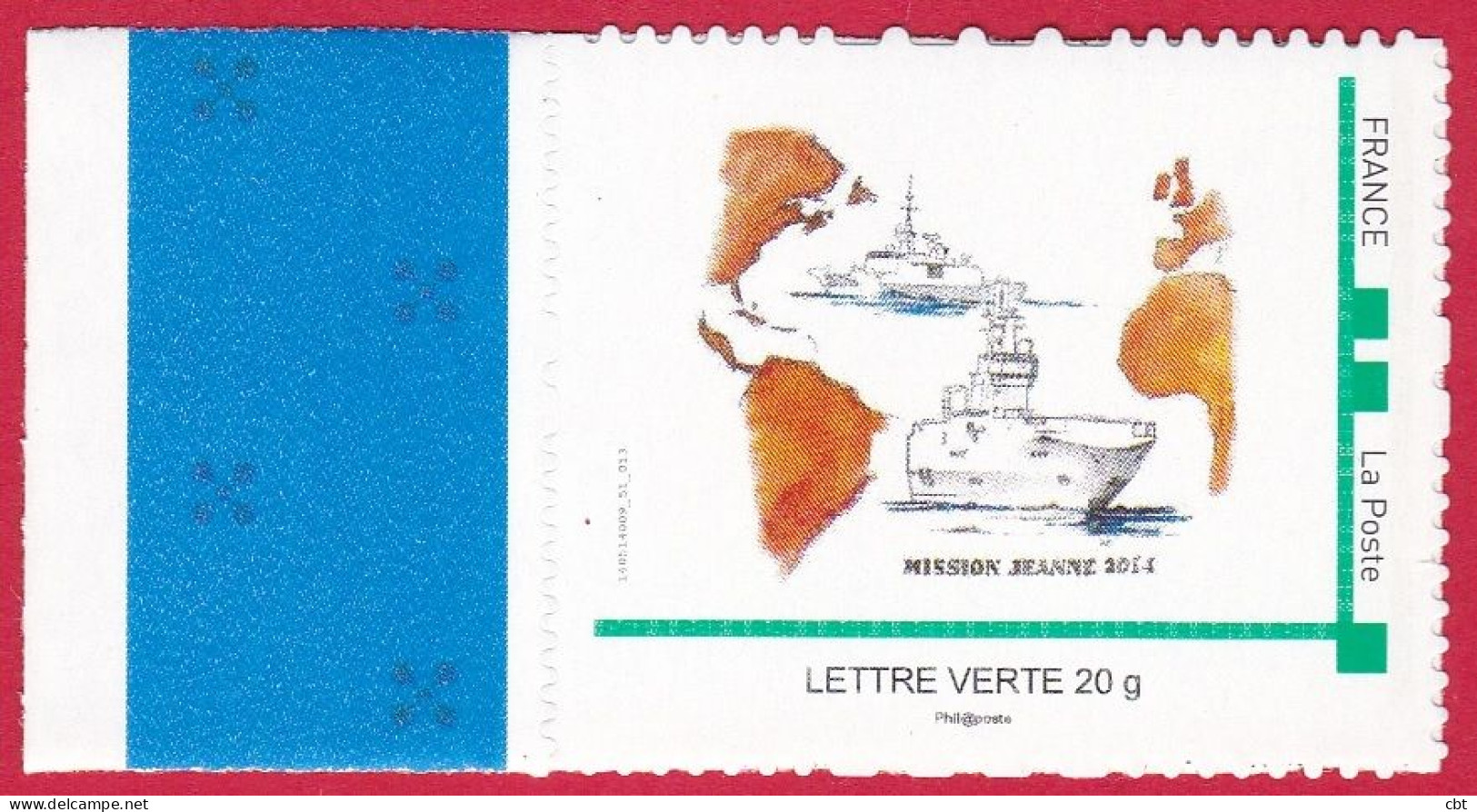 5776 TPAM – Timbre Personalisé Neuf, Thème Marine Nationale, Mission Jeanne 2014, PHA Mistral, FLF La Fayette  (5776) - Neufs