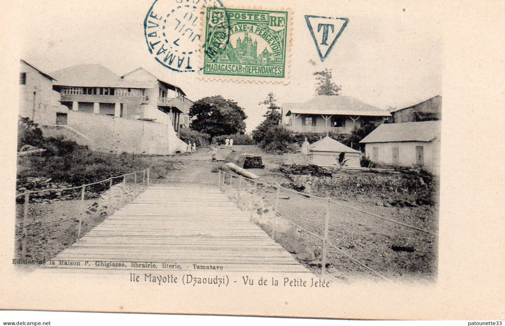 ILE DE MAYOTTE DZAOUDZI VU DE LA PETITE JETEE TIMBREE 1910 - Mayotte