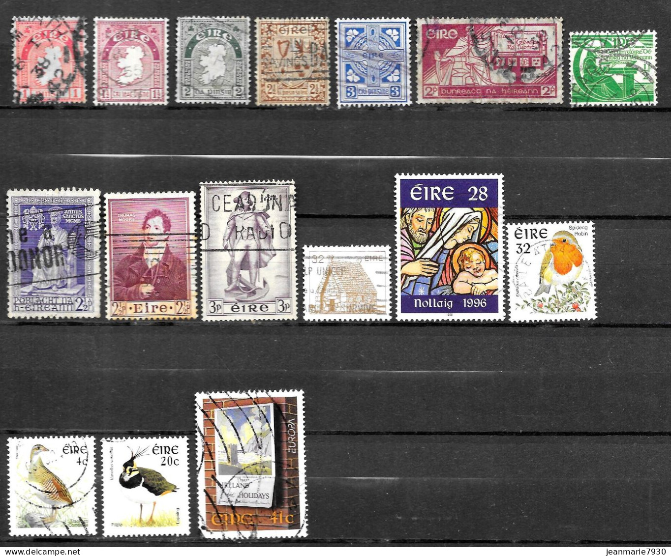 1L - LOT IRLANDE COMPRENANT 16 TIMBRES ET 5 DOCUMENTS - Collezioni & Lotti